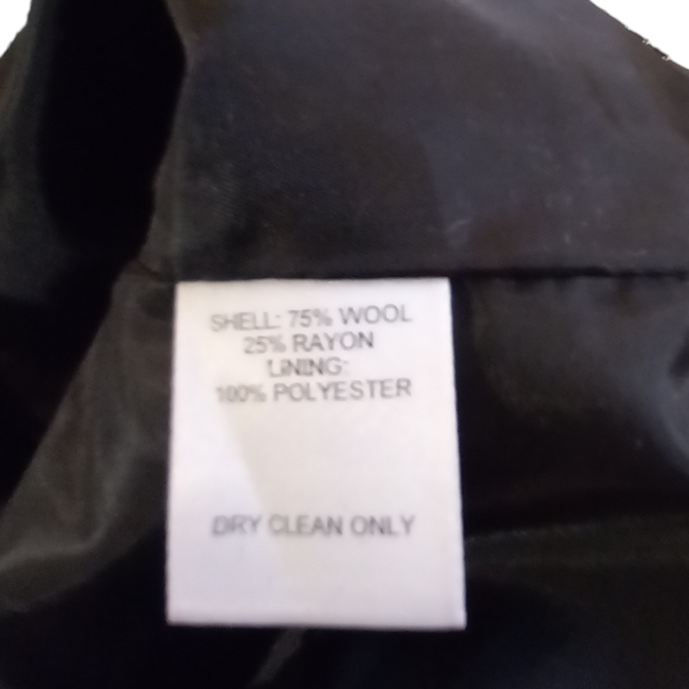 Vintage Wool Tweed Suit Black and White Herringbone Check 12/14 - Picture 7 of 7